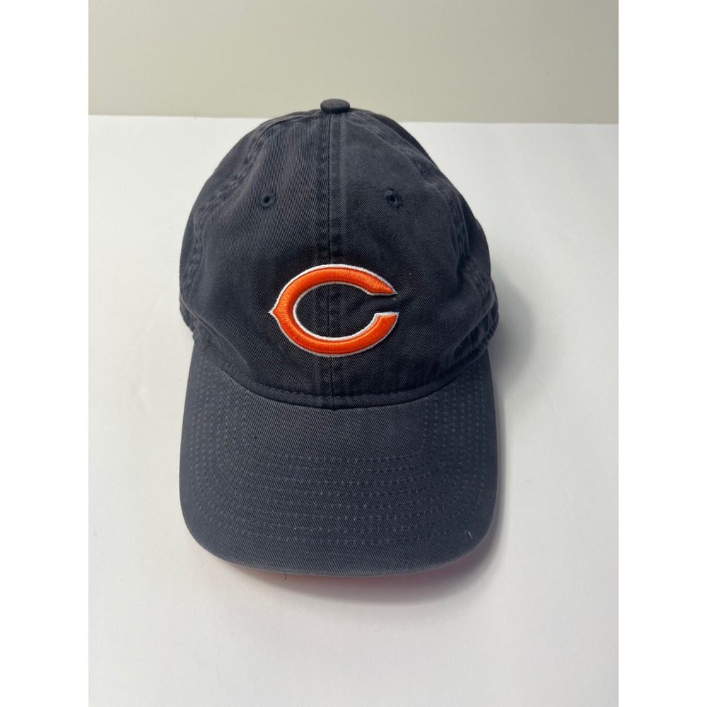 Chicago Bears NFL Navy Blue Adjustable Dad Hat Relaxed Fit Baseball Cap Orange C